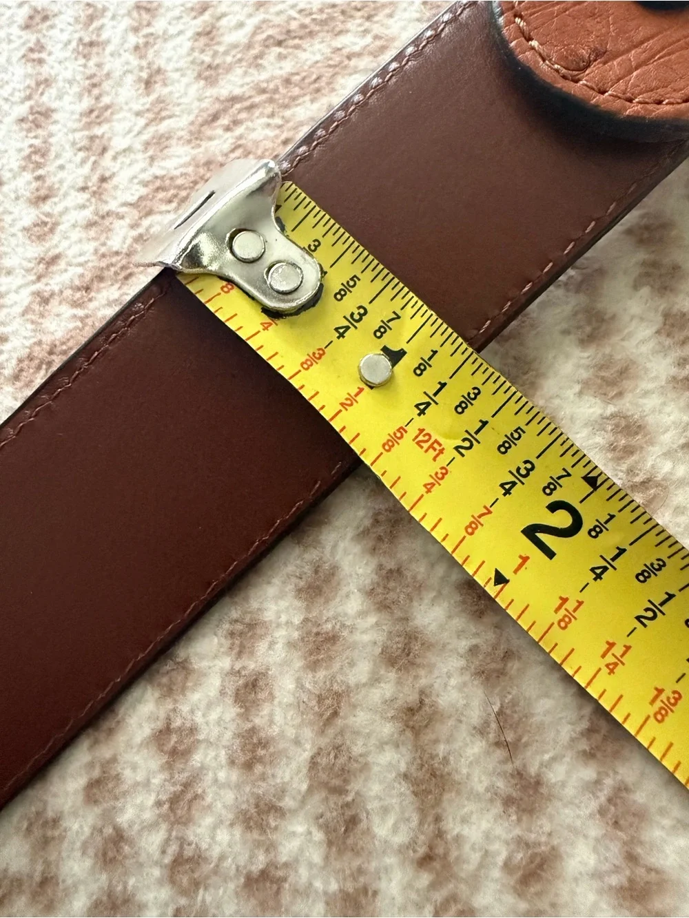 Ben Silver Charleston genuine Ostrich belt- Made in Italy like new